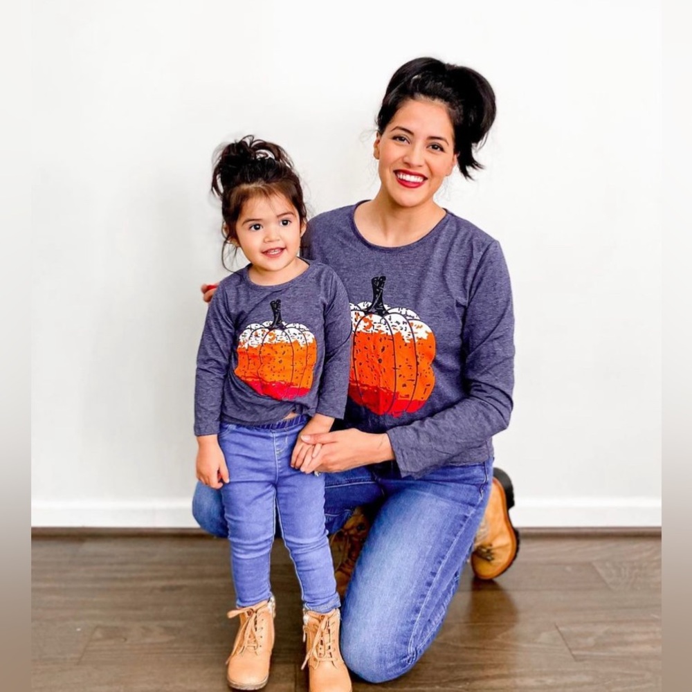 Cute matching pumpkins tops